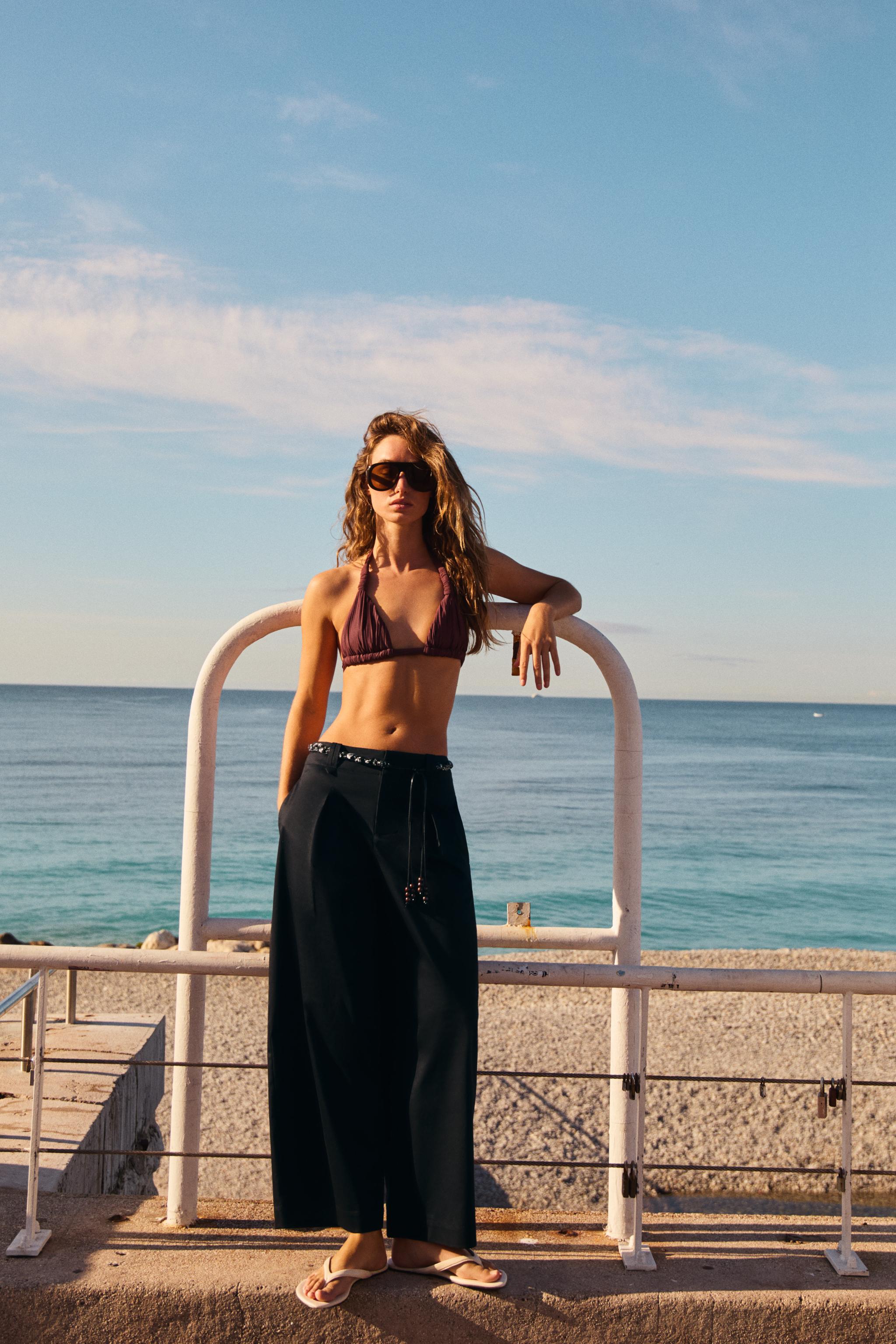POPLIN PANTS WITH SCARF BELT